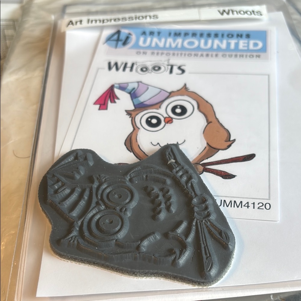 Art Impressions Whoots Rubber Stamp